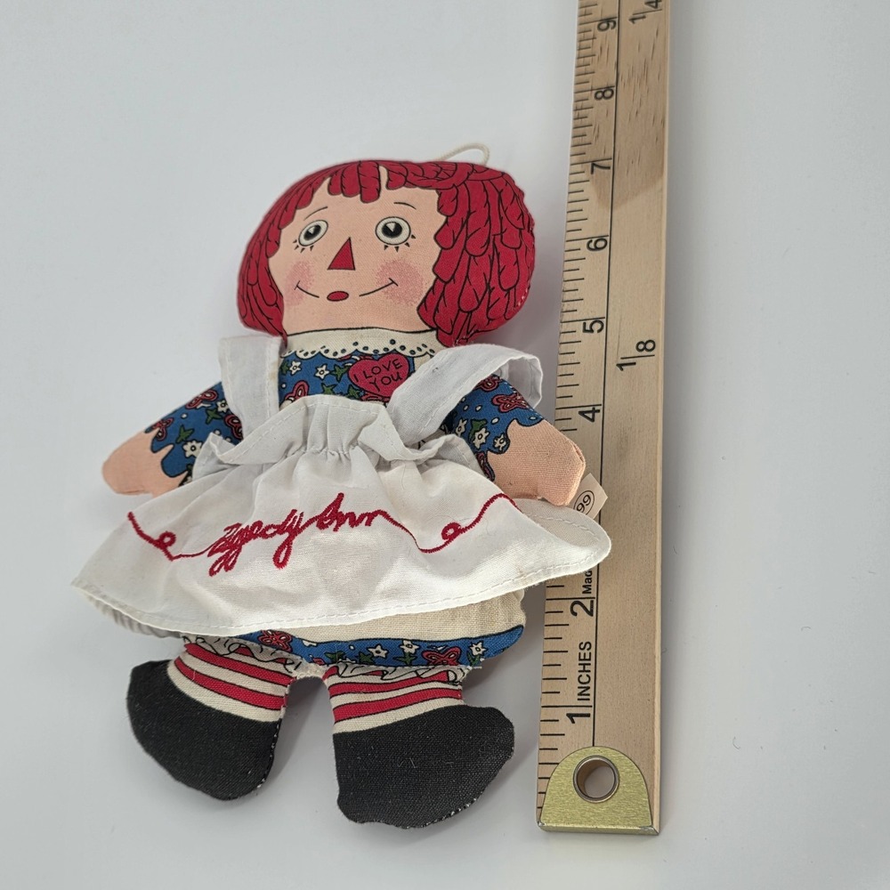 Vtg Applause Raggedy Ann Doll Beanbag Soft Cloth Rare 7" Height Handheld Plush - Picture 7 of 8